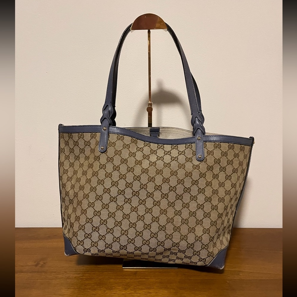 Gucci Blue Original GG Canvas Craft Tote
